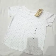 110サイズ ホワイトドット柄Tシャツ