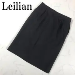 LA1930 Leilian レリアン ウールスカート 膝丈 ネイビー 紺 11