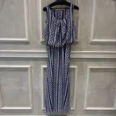 ロングワンピース　ストライプ