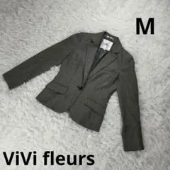 『ViVi fleurs』チェック柄ジャケット　白✕黒　Mサイズ　レディース