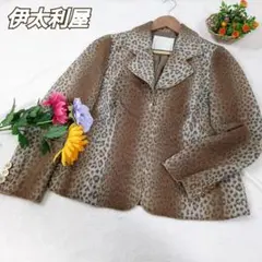 【伊太利屋】ジャケット ヒョウ アニマル 11 L 金ボタン 総柄
