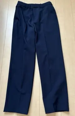 ネイビー スラックス ストレートフィット
