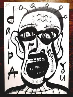 ken1作絵画 一点物A4サイズ「パパ」