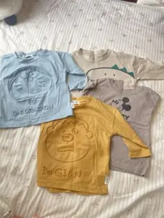 子供用Tシャツ4枚セット（ドラえもん、ジャイアン、ミッキーなど）　80