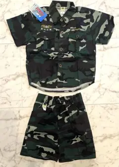 新品　韓国　子供服　上下セット　半袖　シャツ　パンツ　60〜70サイズ　迷彩柄