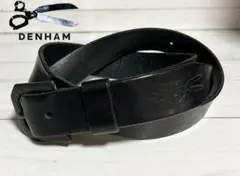 即購入可　DENHAM デンハム　ブラック　レザーベルト　本革　黒　刻印