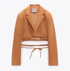 ★期間限定値下げ★ZARA リボンディテール クロップドブレザーu0026スコート