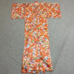 レディース 着物 梅柄 オレンジ