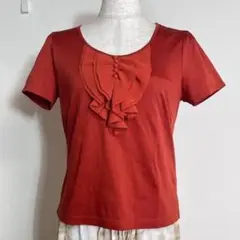 ❤️美品 スタイルミー テラコッタ フロントフリル 半袖 カットソートップス M