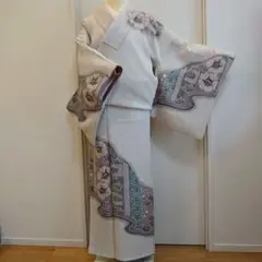 ◆藤娘きぬたや◆訪問着 総絞り 落款 吉祥花文 身丈161cm裄丈66cm