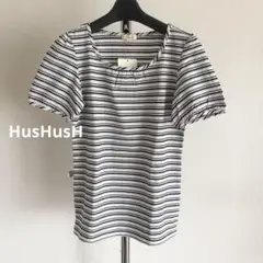 8/25迄❣️新品タグ付 HusHusH ストライプ パフスリーブカットソー