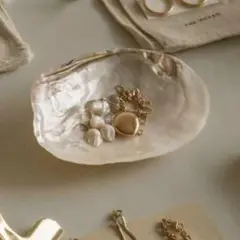 【美品】 天然シェルトレー 小物置き アクセサリートレー インテリア小物