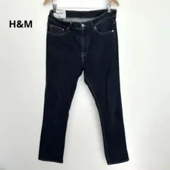 H&M ダークブルー レギュラーフィットデニム 33/30