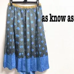 as know asde baseアズノゥアズ　ロングフレアスカート　おはじき柄