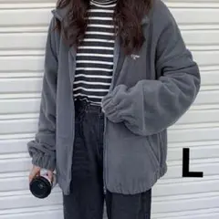 a2935【EPICKS】男女兼用 フリースジャケット L グレー フルジップ