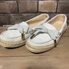 美品 トッズ エスパドリーユ デッキシューズ 藁