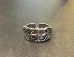 VINTAGEヴィンテージ クロス葉模様オープンリング