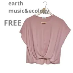 earth music&ecology トップス 半袖 カットソー ピンク