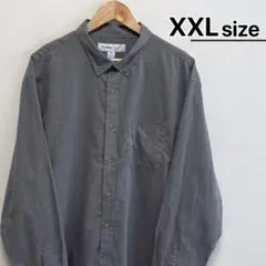 OLD NAVY　カジュアルシャツ　長袖　XXL　無地　グレー　ボタンダウン