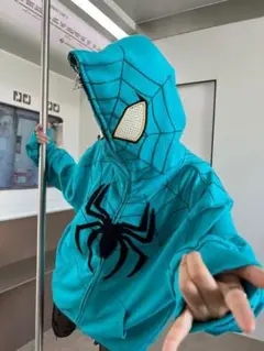 kakazzy Full Zip Hoodie Mint SpiderMan