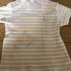 KUMIKYOKU イエローとホワイトストライプ Tシャツ M