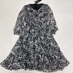 未使用 COUP DE CHANCE 洗える 総柄 フレアワンピース ベルト付き