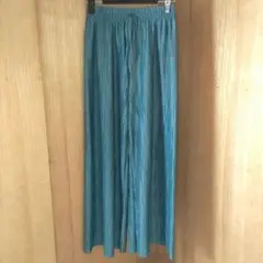 イージーワイドパンツ カジュアル ウエストゴム 青
