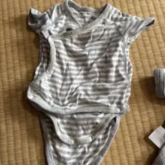 ストライプ肌着 95cm以下 グレー