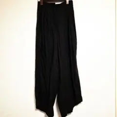 isatoブラック ワイド幅広パンツ ハイウエスト春