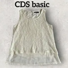 CDS basic レースタンクトップ レイヤードノースリーブ (M)ホワイト系