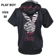 希少 プレイボーイ PLAY BOY 半袖パーカー ゼブラ 平成ギャル y2k