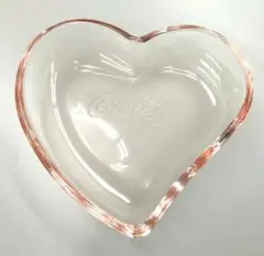 コカ・コーラ Coca-Cola ハート型ガラス皿 ピンク色