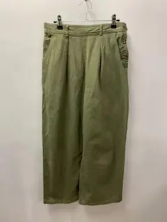 Samansa Mos2 脇釦ワイドパンツ カーキグリーン F