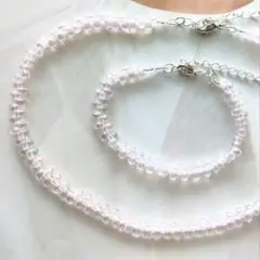 No.2238 オーロラのしずくネックレス&ブレスレットのセット