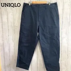 【ユニクロ】UNIQLO U ワイドパンツ カーゴパンツ ネイビー