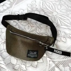 【軽い】PACKER メッシュ ウエストバッグ SPRUCE オリーブグリーン