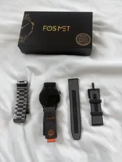 FOSMET スマートウォッチ 本体 交換用バンド付き