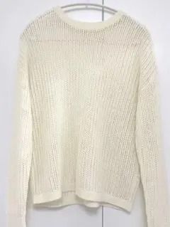 ユニクロ　サマーカットソー　美品　アイボリー　Mサイズ