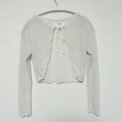 DARPHIN メッシュホワイト レディース長袖カーディガン