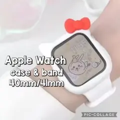 新品 未使用 AppleWatch ケース バンド 40 41mm 赤 リボン