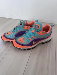 ナイキNike エアマックス98 スニーカー 青/オレンジ/紫