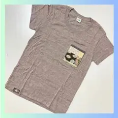 新品　Tシャツ　ブラウン　パッチワーク　ポケット　和柄　Mサイズ　茶色　モカ