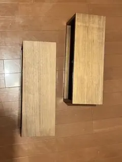 無印良品 壁に付けられる家具箱　ウォールナット2個セット　＃Ｂ