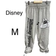 ディズニー レディース パンツ スウェット 七分 グレー M