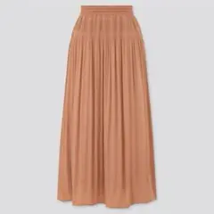 UNIQLO ユニクロ ウエストゴム ギャザーロングスカート ブラウン S