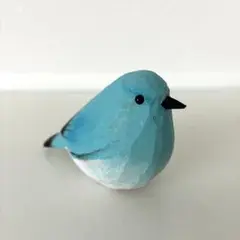 木彫り　青い鳥