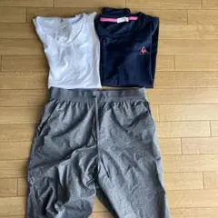 adidas Tシャツ、ルコック ロングスリーブシャツとショートパンツセット M