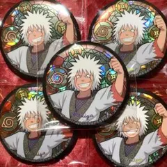 NARUTO 幼少期 ホログラム缶バッジ 限定品 ナルト 自来也 5個 A