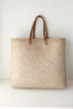 【未使用】メキシコかごバッグ レザーハンドル