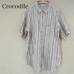 Crocodile クロコダイル　シャツ　半袖　メンズ　ストライプ　お洒落